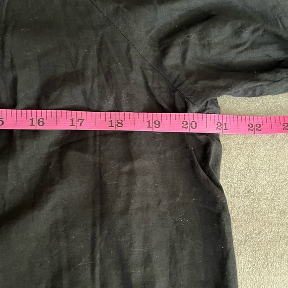 [L]Banana Republic WMN Linen Blend Tunic Blouse Black / White Embroidery NWOT - Picture 5 of 10